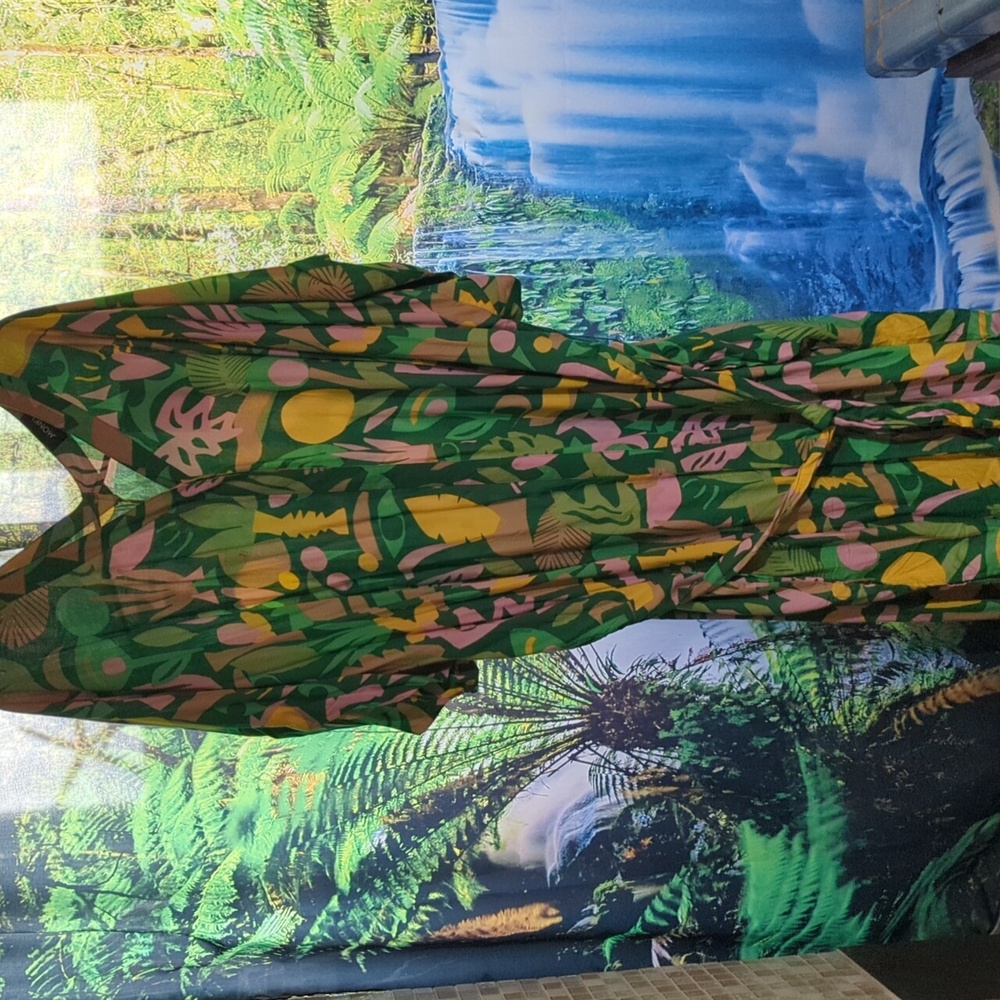 Monkl Jungle Tropical Caftan Vacation Dress New M/L Large - Picture 3 of 6